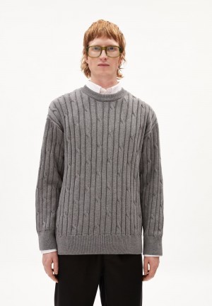 ARMEDANGELS MAASIMES Sweater Regular Fit made of Merino-Wool Mix Grau | 4216CMRLU