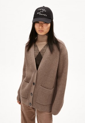 ARMEDANGELS MAIYAA Cardigan Relaxed Fit made of Organic Wool Mix Cinnamon Dust Melange | 7691FVSTC