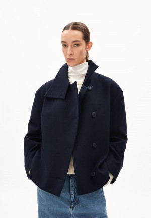 ARMEDANGELS MAJELAA Coat Loose Fit made of recycled Wool Night Sky | 0126CSLIA