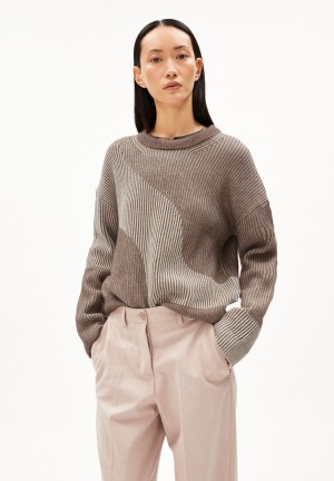 ARMEDANGELS MAYRAA VANISE Sweater Loose Fit made of Organic Wool Mix Cinnamon Dust Melange-oatmilk | 1437SWZRH