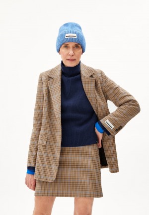 ARMEDANGELS MIKAALA PATTERN Blazer Relaxed Fit made of Organic Cotton Mix Dry Bark | 9530PAKBQ