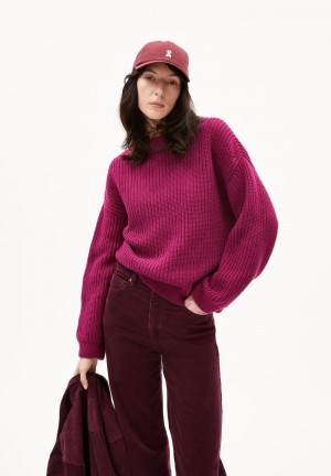 ARMEDANGELS MIYAAR SOLID Sweater Loose Fit made of Organic Wool Mix Cherry Juice | 1753KTRMA