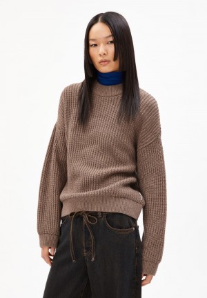 ARMEDANGELS MIYAAR SOLID Sweater Loose Fit made of Organic Wool Mix Cinnamon Dust Melange | 7109LOXZD