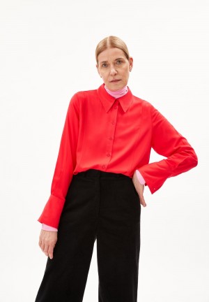 ARMEDANGELS MOAANAS Blouse Relaxed Fit made of LENZING™ ECOVERO™ Viscose Rot | 8251WFTSX