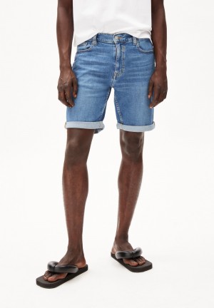 ARMEDANGELS NAAILO HEMP Denim Shorts made of Organic Cotton Hemp Mix Indigo | 9035GTXWM