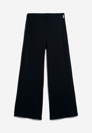 ARMEDANGELS NIAAN Rib-Jersey Pants made of Organic Cotton Mix Schwarz | 7524CADEQ