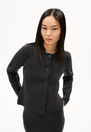 ARMEDANGELS OLWENAA Knit Jacket Slim Fit made of Organic Wool Mix Steel Melange | 6205RAJHX