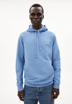 ARMEDANGELS PAARLO NESTLING Sweathoodie Regular Fit made of Organic Cotton Mix Blau | 5732ECPTW