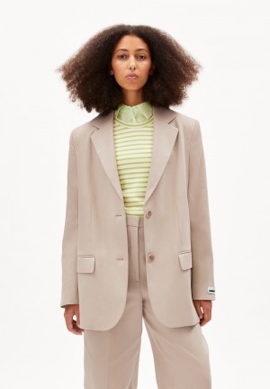 ARMEDANGELS PALILAA Blazer Loose Fit made of Organic Cotton Sand Stone | 0958XGQWJ