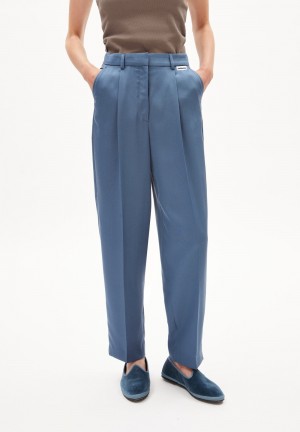 ARMEDANGELS SANDRINAA TAPERED Woven Pants made of TENCEL™ x REFIBRA™ Lyocell Blau | 0781UVDKR