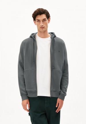 ARMEDANGELS SAROMIAAN COMFORT Sweat Jacket Regular Fit made of Organic Cotton Mix Space Steel | 5907SDNLZ