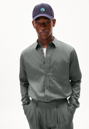 ARMEDANGELS SKJORTAAS Shirt Relaxed Fit made of TENCEL™ Lyocell Mix Space Steel | 3754CTGKB