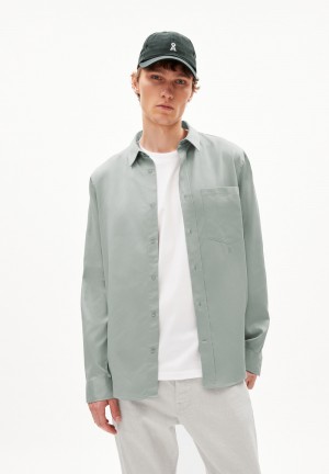 ARMEDANGELS SKJORTAAS Shirt Relaxed Fit made of TENCEL™ Lyocell Mix Morning Dew | 6983NTVEK