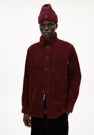 ARMEDANGELS SOMAAN Overshirt Regular Fit made of Organic Cotton Mix Cranberry Juice | 9234ZMXVP