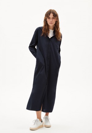 ARMEDANGELS SVENIKAA Woven Dress Relaxed Fit made of Organic Cotton Night Sky | 0458GFERY