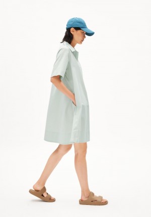 ARMEDANGELS TALIZAA Woven Dress Relaxed Fit made of Organic Cotton Grün | 1083GCHXK