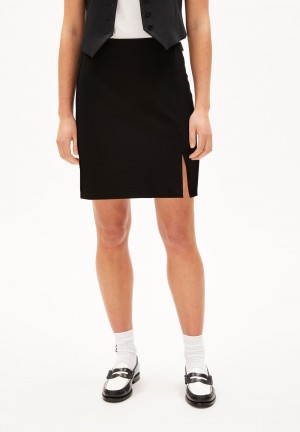 ARMEDANGELS VANJARAA Jersey Skirt Slim Fit made of LENZING™ ECOVERO™ Viscose Mix Schwarz | 2093WHKOQ