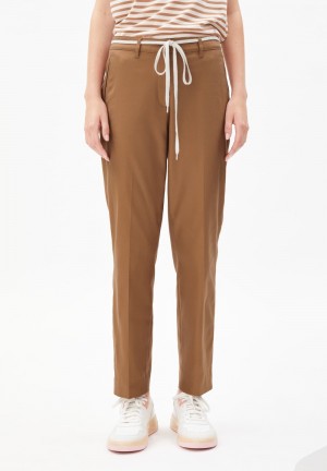 ARMEDANGELS VARMAA SOLID Pants made of Organic Cotton Mix Smoky Almond | 3762QAKJY