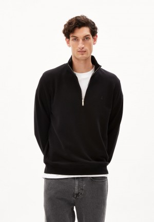 ARMEDANGELS WAARLO COMFORT Sweatshirt Regular Fit made of Organic Cotton Mix Schwarz | 7528PYORE