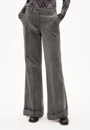 ARMEDANGELS XELLAA CORDUROY Woven Pants made of Organic Cotton Mix Iron Cast | 7640FJTUZ