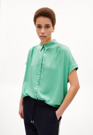 ARMEDANGELS ZONYAA Blouse Relaxed Fit made of LENZING™ ECOVERO™ Viscose Bright Lime | 5461KFZQB
